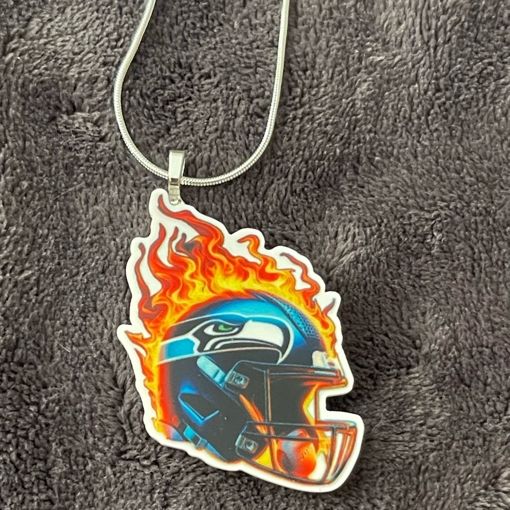 Seahawks Flame Pendant Necklace